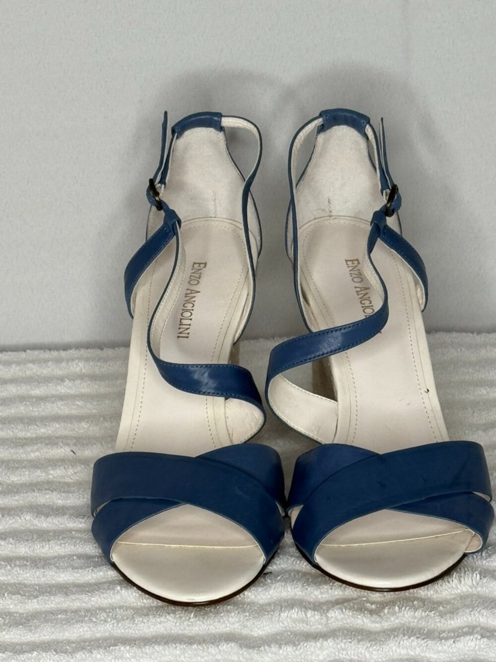 Blue Enzo Angiolini Wedge Sandals Size 11